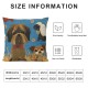 Qinduosi  Cute Dog and Puppy Set Linen Throw Pillow Case Home Decorative Cushion Cover for Sofa Couch Bedding Inches