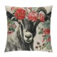 Qinduosi Vintage Farmhouse Animals Pillow Covers Cute Pig Cow Goat Sheep with Flower Linen Throw Pillow Case Cushion Cover Inch Set of  Farmhouse Decorations Couch(Animal Head Set)