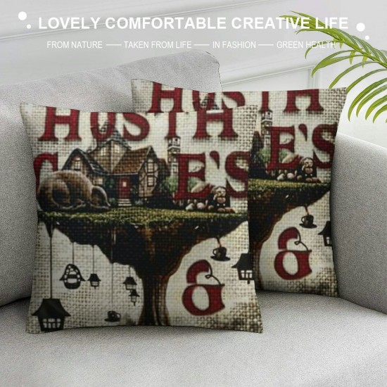 Piece Set Saying This Home is Filled with Wagging Tails and Love Dog Claw Animal Linen Decorative Throw Pillow Case Cushion Cover Square