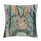 Qinduosi Forest Animals Throw Pillow Covers Inch Set of  Cartoon Raccoon Fox Rabbit Bear Decorative Pillow Cases Linen Cushion Cover for Kids Baby Nursery Room Decor