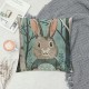 Qinduosi Forest Animals Throw Pillow Covers Inch Set of  Cartoon Raccoon Fox Rabbit Bear Decorative Pillow Cases Linen Cushion Cover for Kids Baby Nursery Room Decor