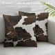 Throw Pillow Covers Home Decor Set of  Pillow Cases DecorativeInches Outdoor Cushion Couch Sofa Pillowcases, Cow Brown Animal Deep