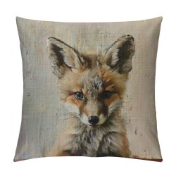 Pcs [Just Covers] - Animal Watercolor Patern Linen Pillow Covers Throw Covers Square Cushion Pillowcase Decorative Pillow Shams ( (Set of pcs))