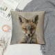 Pcs [Just Covers] - Animal Watercolor Patern Linen Pillow Covers Throw Covers Square Cushion Pillowcase Decorative Pillow Shams ( (Set of pcs))