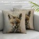 Pcs [Just Covers] - Animal Watercolor Patern Linen Pillow Covers Throw Covers Square Cushion Pillowcase Decorative Pillow Shams ( (Set of pcs))