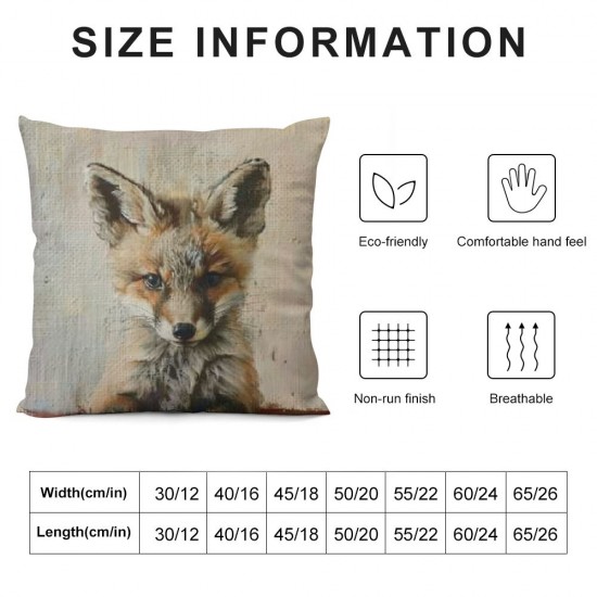 Pcs [Just Covers] - Animal Watercolor Patern Linen Pillow Covers Throw Covers Square Cushion Pillowcase Decorative Pillow Shams ( (Set of pcs))