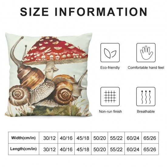 Qinduosi  Spring Forest Animals Throw Pillow Covers Inch Rabbit Squirrel Mushroom Floral Decorative Pillows for Sofa Kids Baby Nursey Room Decor Set of