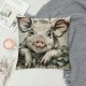 Farmhouse Pillow Covers Set of Farm Cow Pig Animal Decorations Pillow Covers, Linen Cushion Case Gifts for Home Decor for Couch Bed Sofa