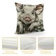 Farmhouse Pillow Covers Set of Farm Cow Pig Animal Decorations Pillow Covers, Linen Cushion Case Gifts for Home Decor for Couch Bed Sofa