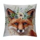 Throw Pillow Covers Animal with Flower Wreath Linen Square Home Decorative Throw Pillow Case Cushion Covers  Inches (Dog)