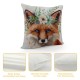 Throw Pillow Covers Animal with Flower Wreath Linen Square Home Decorative Throw Pillow Case Cushion Covers  Inches (Dog)