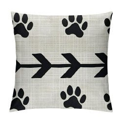 Dogs Lovers Moms Gift Nordic Abstract with Dog Paw Prints Body Throw Pillow Case Cushions Cover Pillow Sham Sofa Decorative Square Inches