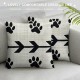 Dogs Lovers Moms Gift Nordic Abstract with Dog Paw Prints Body Throw Pillow Case Cushions Cover Pillow Sham Sofa Decorative Square Inches