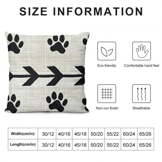 Dogs Lovers Moms Gift Nordic Abstract with Dog Paw Prints Body Throw Pillow Case Cushions Cover Pillow Sham Sofa Decorative Square Inches