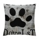 This Home is Filled with Love Dog Paws Linen Square Throw Pillow Case Decorative Cushion Cover Pillowcase Sofa