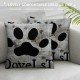 This Home is Filled with Love Dog Paws Linen Square Throw Pillow Case Decorative Cushion Cover Pillowcase Sofa