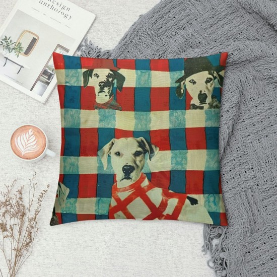 Dogs Christmas Pillow Covers Reversible,Christmas Plaid Pillow Covers,Dog Christmas Decorations,Christmas Dog Gifts,Dog Lovers Gifts,Dog Mom Gifts for Women,Gifts for Dog Lovers