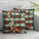 Dogs Christmas Pillow Covers Reversible,Christmas Plaid Pillow Covers,Dog Christmas Decorations,Christmas Dog Gifts,Dog Lovers Gifts,Dog Mom Gifts for Women,Gifts for Dog Lovers