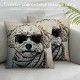 Sunglasses Throw Pillow - Throw Pillow Cover - Decorative Dog Throw Pillow - ” Square Pillow Cover - Linen