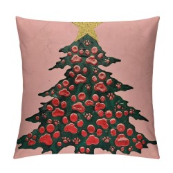 Christmas Pillow Covers ,Christmas Reversible Throw Pillow Covers,Pink Christmas Decorations,Dog Decor for Dog Room,Dog Lovers Gifts,Dog Decor Pillowcase for Bedroom(Pink &amp; Green &amp; red)