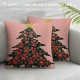 Christmas Pillow Covers ,Christmas Reversible Throw Pillow Covers,Pink Christmas Decorations,Dog Decor for Dog Room,Dog Lovers Gifts,Dog Decor Pillowcase for Bedroom(Pink &amp; Green &amp; red)