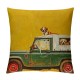 Qinduosi Decorative Pillow Case with Dog Driver Design,Cushion Cover - Bed/Kids/Sofa inch, Cover ONLY