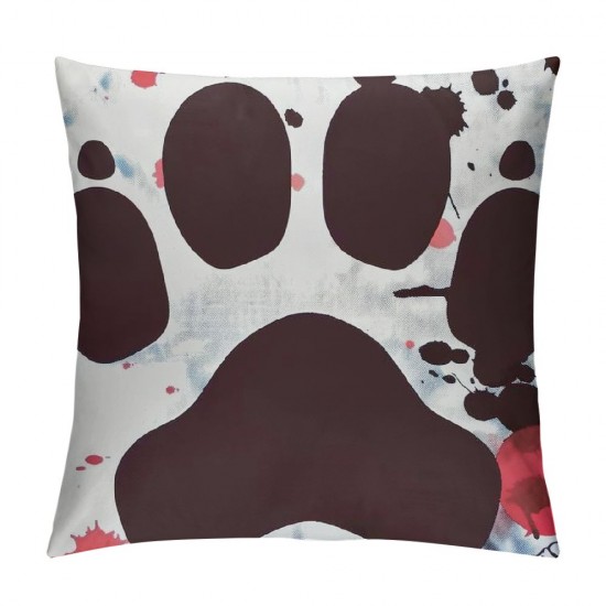 Qinduosi Dogs Gifts for Dog Lovers,Dog Pillow Covers Inch,Dog Paw Footprints Throw Pillow Covers Decoration for Bedroom Room Living Sofa Couch