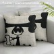 Dog Lover Quote Throw Pillow Covers Inch,Home is Where My Dog is Dog Paws Print Linen Square Pillow Cases Decorative Cushion Cover for Sofa Bedroom Living Room