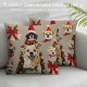 Dog Christmas Pillow Covers , Pillow Cases, Christmas Dog Room Decor, Pillow Cover for Dogs, Merry Woofmas Christmas Dog Reversible Pillows Decorative Throw Pillows Cover