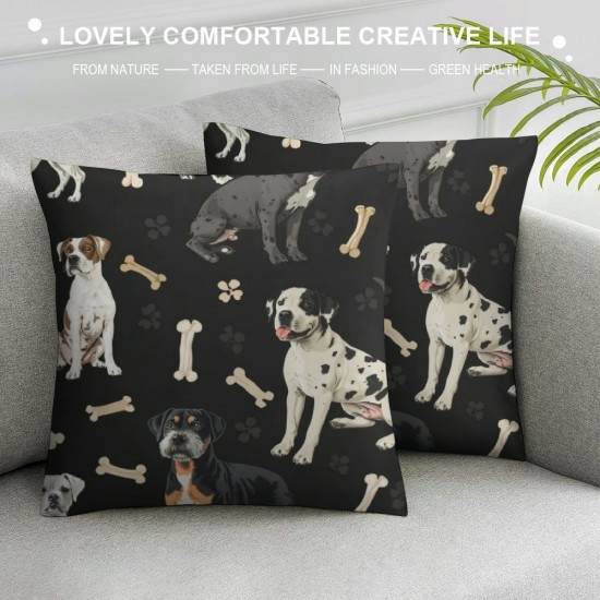 Cute Animals Throw Pillow Covers Set of Cartoon Pets Decorative Pillowcases Soft Cushion Covers for Sofa Couch Bed Home Decor, "