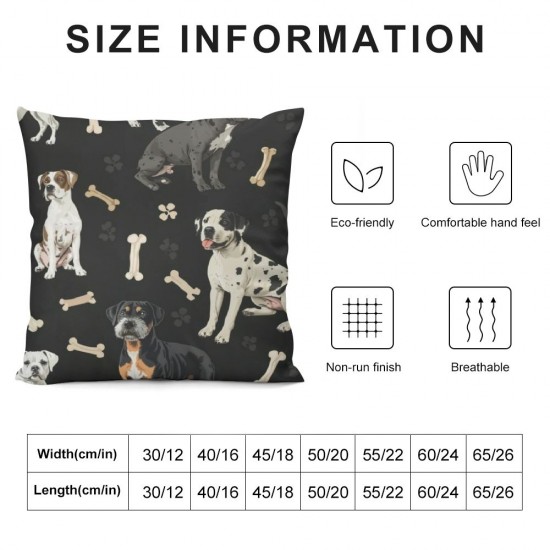 Cute Animals Throw Pillow Covers Set of Cartoon Pets Decorative Pillowcases Soft Cushion Covers for Sofa Couch Bed Home Decor, "