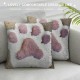 Qinduosi Embroidered Throw Pillow Cover,Canvas Pillow Cover with Cute Pets Print Pattern Square  inches,Cover Only