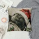 Qinduosi Linen Sofa Pillowcover Decorative Cushion Cover  Throw Pillow Covers Home Decor Christmas Pillow Christmas Dog