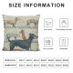 Qinduosi  Dog Throw Pillow Cover Inch Retro Dog Family Cushion Cover Cute Dog Decor Rectangular Pillowcase for Sofa Couch PL