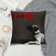 Qinduosi  Funny Dog Sit Stay Words Linen Pillow Cover Pillowcase Inches Square Cushion Cover for Sofa/Bed/Chair