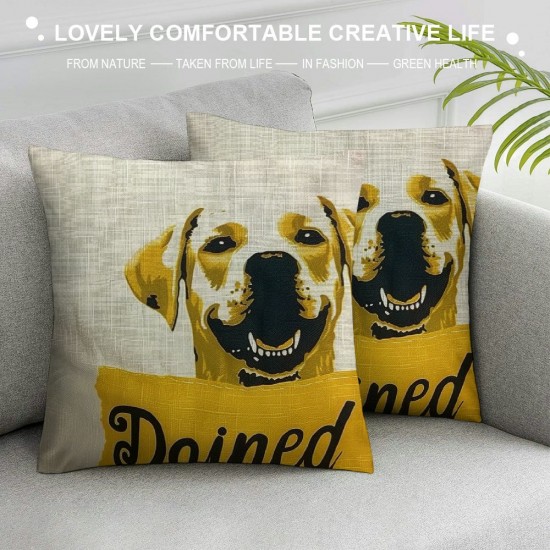 Qinduosi Decorative Throw Pillow Case Cover, Inches, with All You Need is Love and A Dog Yellow Puppy for Dog Lover Bed Sofa Couch