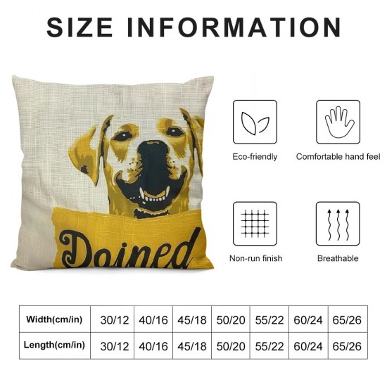 Qinduosi Decorative Throw Pillow Case Cover, Inches, with All You Need is Love and A Dog Yellow Puppy for Dog Lover Bed Sofa Couch