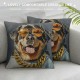 Watercolor Dog Throw Pillow Cover Pillowcase Inch Set of ,Dog Themed Decorations for Home Living Room Girls Room Office Sofa Bed Couch,Dog Lovers Owners Gifts