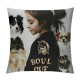 Qinduosi Just a Girl Who Loves Dogs Pillow Covers , Dog Gifts for Girls Women, Gifts for Dog Lovers Owners, Dog Mom Gifts, Dog Throw Pillows, Dog Decor for Home