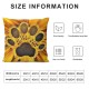 Qinduosi Throw Pillow Covers Cute Dog Paw Print Love Yellow Sunflower Design Square Pillowcase for Home Decor Sofa Car Bedroom Pillow case