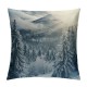 Winter Landscape Throw Pillow Cases, Nature Snowy Mountain Fir Trees Sunshine Set of  Decorative Throw Pillow Cover, Square Pillow Cushion Case Home Decor for Sofa Couch Bed Car Inches