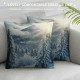 Winter Landscape Throw Pillow Cases, Nature Snowy Mountain Fir Trees Sunshine Set of  Decorative Throw Pillow Cover, Square Pillow Cushion Case Home Decor for Sofa Couch Bed Car Inches