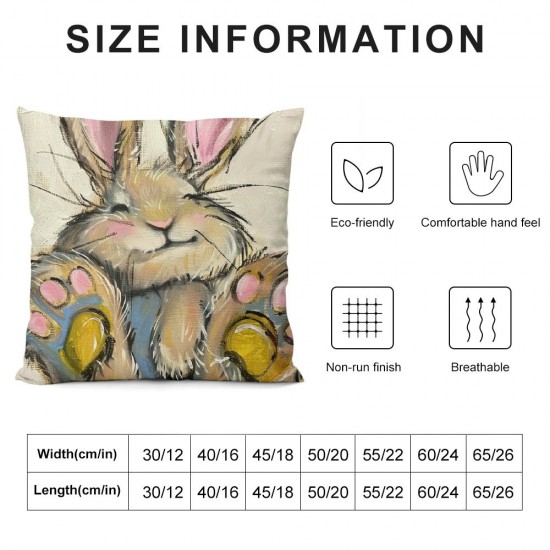 Qinduosi Happy Easter Decorative Throw Pillow Covers Set of , Hunny Bunny Rabbit Green Porch Patio Outdoor Pillowcase, Carrot Flowers Sofa Couch Cushion Case Home Decor