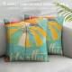 Beach Throw Pillow Cover Vintage Ocean Beach Umbrella Decorative Pillow Case Life in The Sun Home Decor Rectangle Cushion Pillowcase