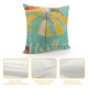 Beach Throw Pillow Cover Vintage Ocean Beach Umbrella Decorative Pillow Case Life in The Sun Home Decor Rectangle Cushion Pillowcase