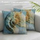 Pack Vintage Ocean Beach Starfiash Coral Conch Throw Pillow Covers Marine Animals Nautical Pillowcase Home Sofa Decor Cushion Case Cover(, VC-Beach)