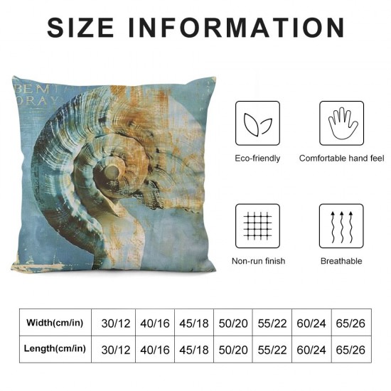 Pack Vintage Ocean Beach Starfiash Coral Conch Throw Pillow Covers Marine Animals Nautical Pillowcase Home Sofa Decor Cushion Case Cover(, VC-Beach)