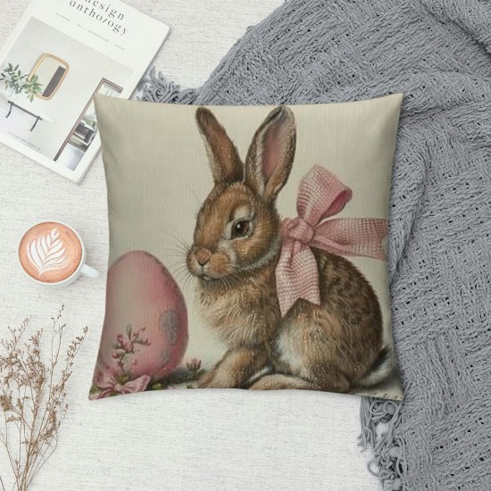 Qinduosi  Easter Pillow Cover Set of  Easter Decorations Holiday Farmhouse Spring Bunny Pillow Case Decor for Home Sofa Couch