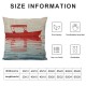 Qinduosi  Boat Throw Pillow Cover,Pontoon Boat Lake Beach Canopy Dock Watercraft Blue Brown Decorative Pillow Cases Linen Square Cushion Covers for Home Sofa Couch  inch