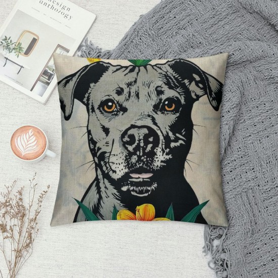 Summer Pillow Covers Inch Throw Pillowscase Summer Farmhouse Cushion Case Dog Decorations for Sofa Couch